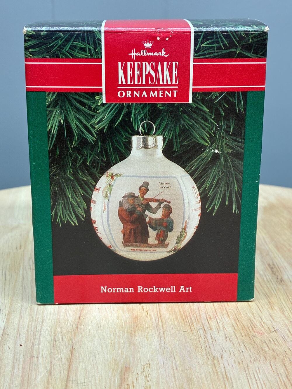 1992 Hallmark Norman Rockwell Glass Ornament | Vintage Keepsake